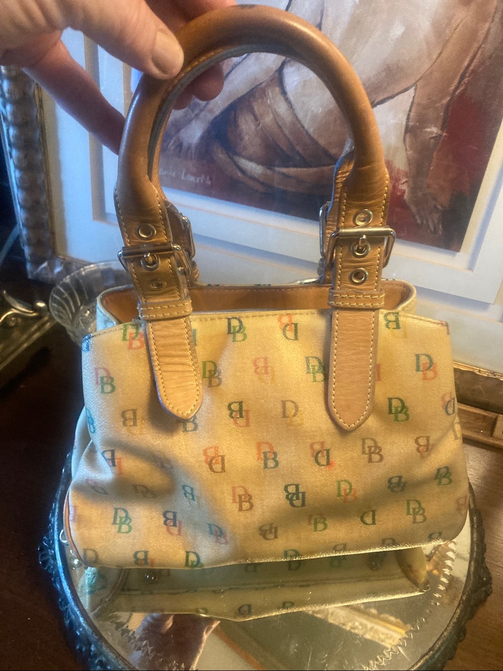 Genuine Y2K Dooney & Bourke IT bag Signature satchel - Vachetta Tan Leather Trim